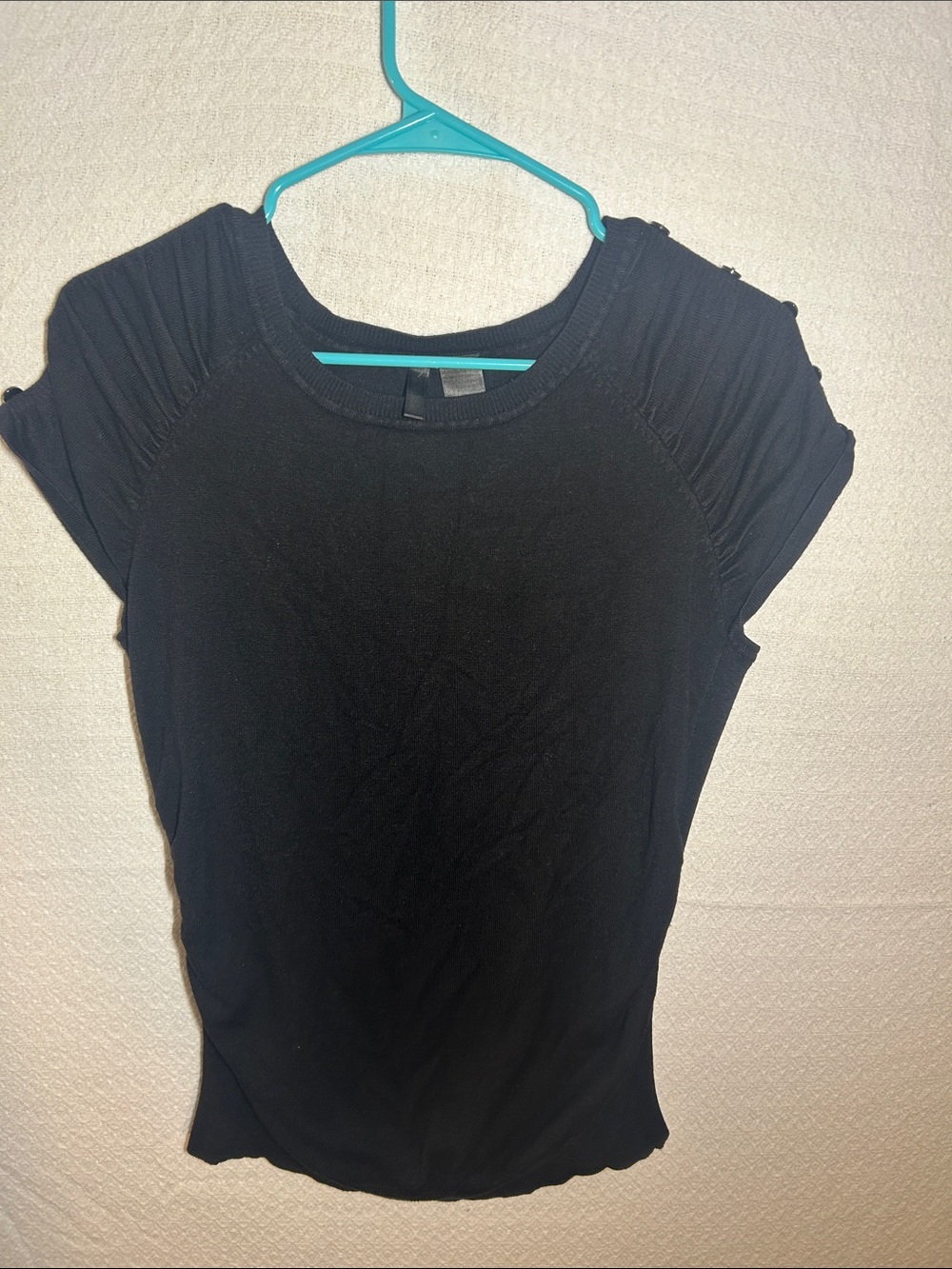 Nue Options Black Short Sleeve Crewneck Top